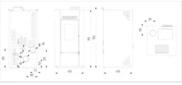 Stufa A Pellet Ad Aria Ventilata 6 KW Efesto Bordeaux C-Line