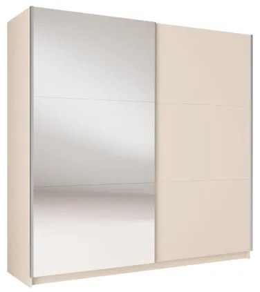Armadio 200x207h Cm 2 Ante Scorrevoli Con Specchio Tortora Arsala