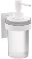 Dispenser sapone da incollo in vetro satinato della collezione 'Stick' by Cosmic - supporto in ottone verniciato bianco