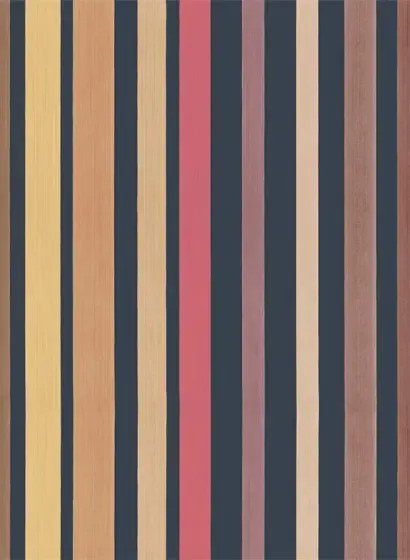 Tapete Carousel Stripe von Cole & Son - Charcoal & Reds