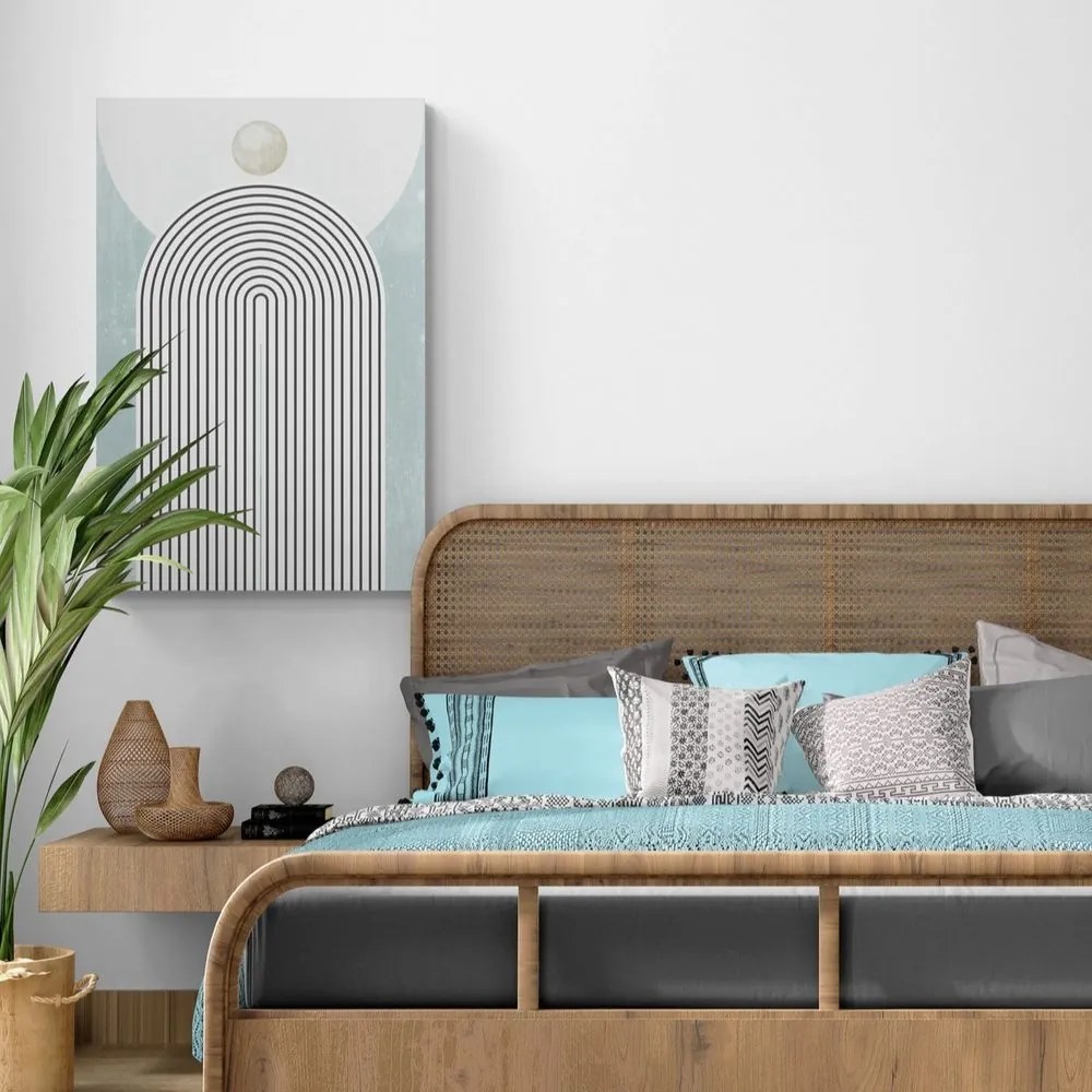 Quadro su tela – Arcobaleno blu moderno Mid-Century