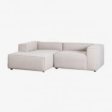 Divano Alembert 2 Posti Chaise Longue Sinistra & Tessuto Marrone - Sklum