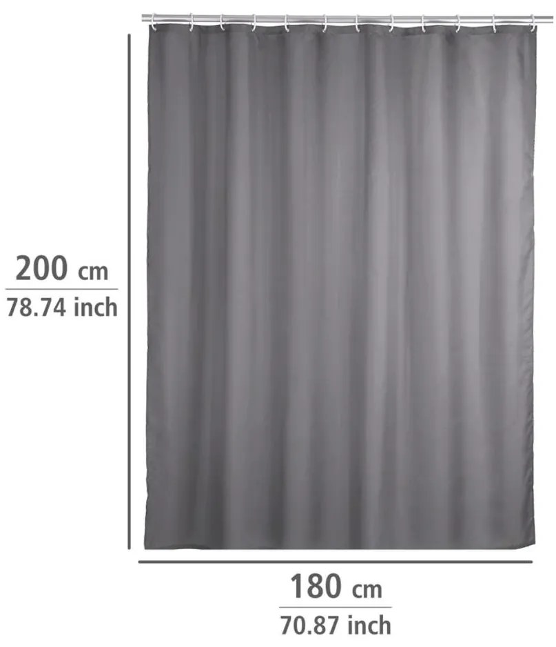 WENKO 20044100 - Tenda da doccia 180x200 cm grigia