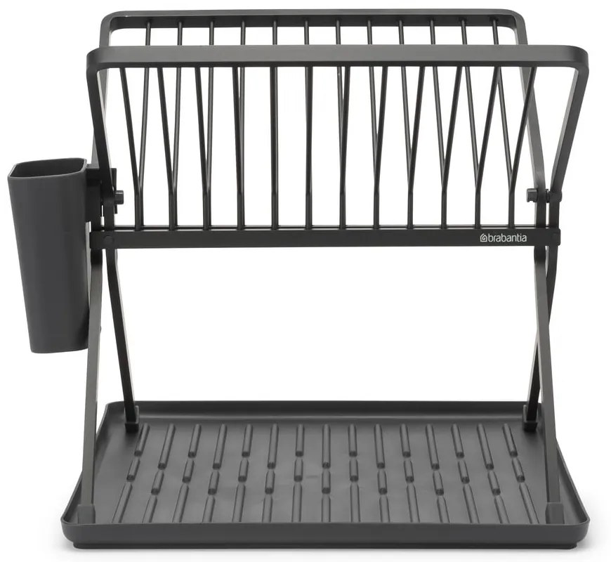 Scolapiatti grigio scuro in metallo a due livelli 37x33 cm - Brabantia