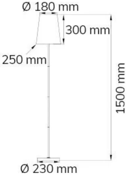 Wofi 3329.01.10.6000 - Lampada da terra FYNN 1xE27/60W/230V nero