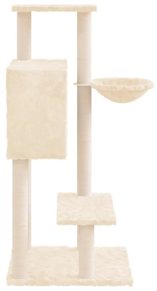 Albero per gatti con tiragraffi in sisal crema 108,5 cm