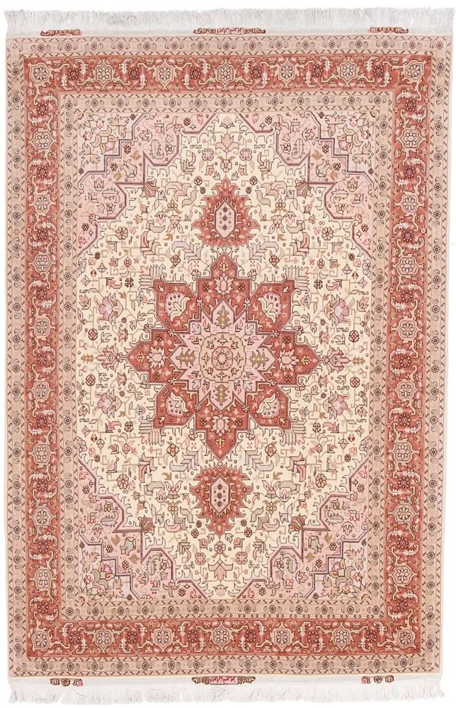 Tabriz Tappeto persiano 150x230 Rosa (Iran) Annodato A Mano