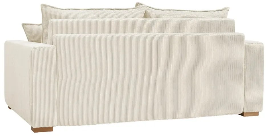 Divano color crema allungabile con rivestimento in velluto a coste 225 cm Augustin – Bobochic Paris