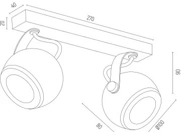 Argon 7038 - Luce Spot KOS PLUS 2xGU10/5W/230V bianco/oro