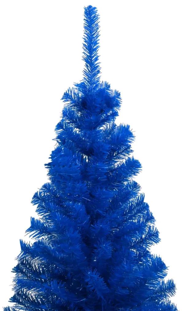 Albero di Natale Preilluminato con Palline Blu 210 cm PVC