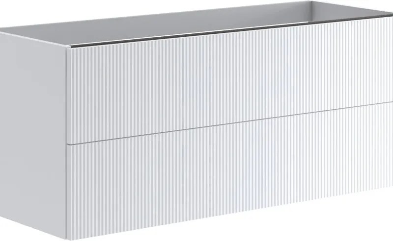 Mobile da bagno sospeso sotto lavabo Opera 2 cassetti ideale per doppia vasca L119.5 x H50 x P45.5cm bianco opaco