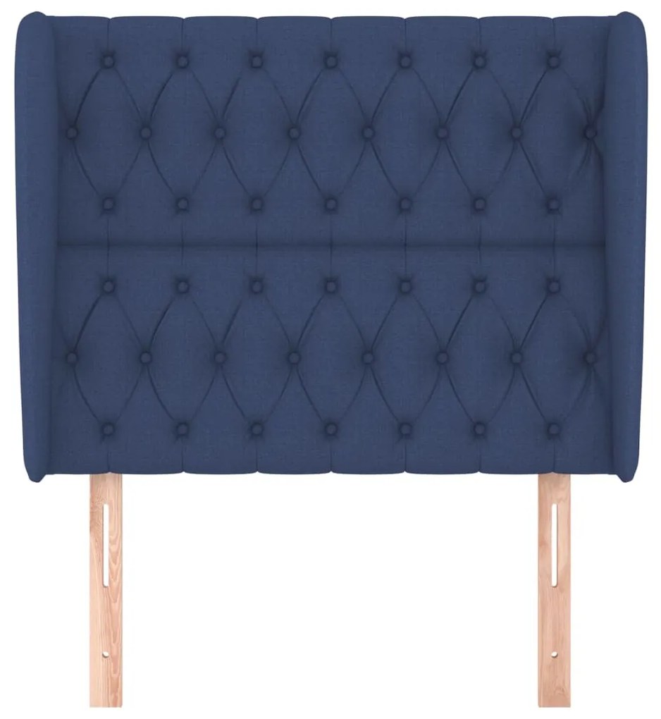 Testiera ad orecchio blu 103x23x118/128 cm in tessuto