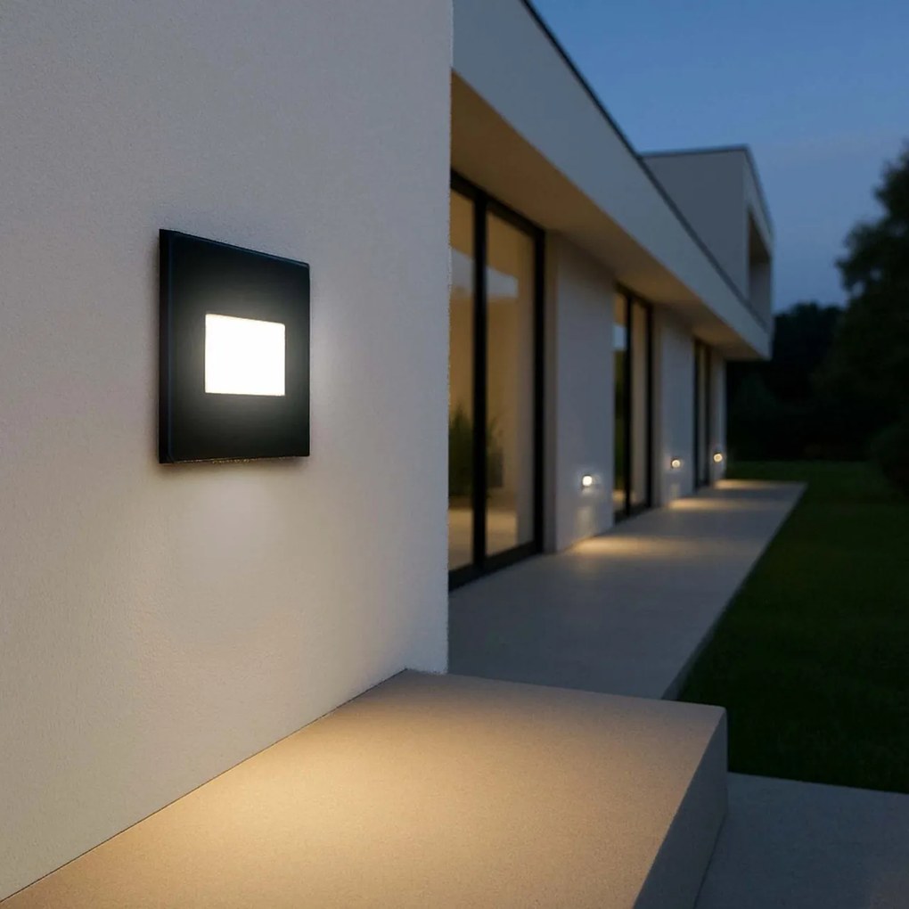 Segnapasso LED per Scatola 503 3.5W IP65 Nero - Antiabbagliamento Colore Bianco Naturale 4.200K