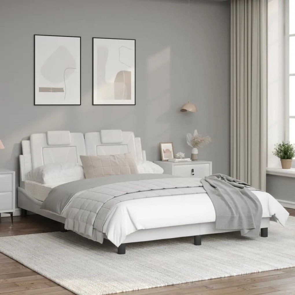 Giroletto con testiera bianco 120x200 cm in similpelle