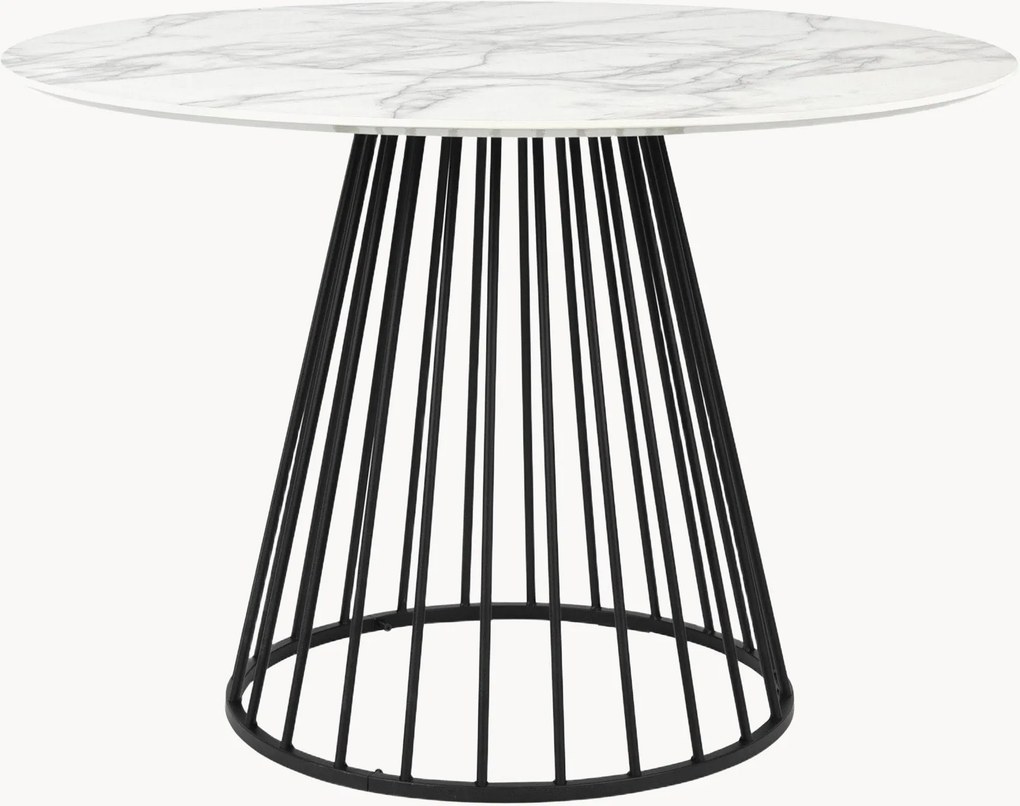 Tavolo rotondo con piano effetto marmo Floris, Ø 110 cm
