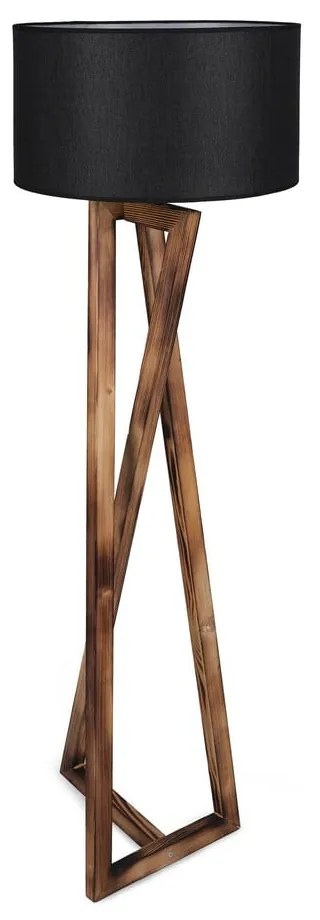 Lampada da terra nera/marrone con paralume in tessuto (altezza totale 166 cm) Maçka – Opviq lights