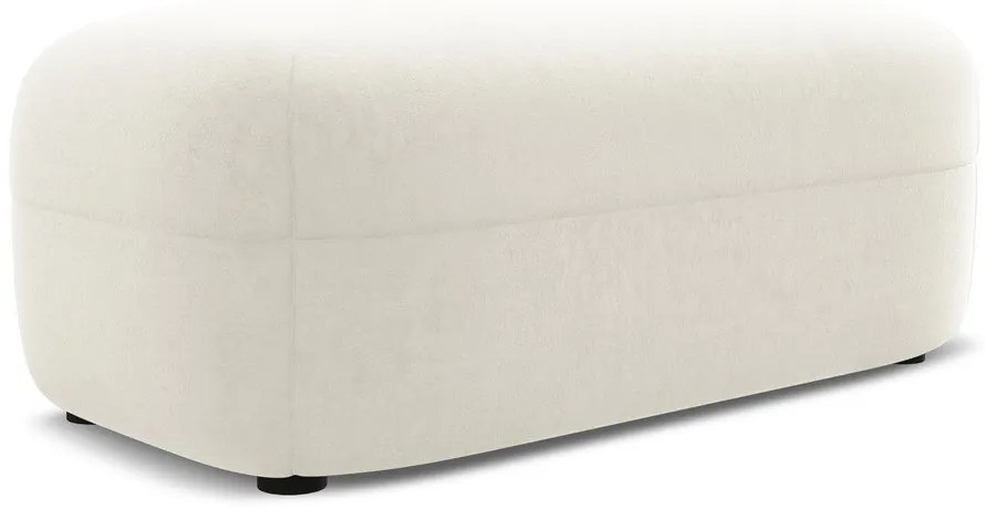 Poggiapiedi bianco con rivestimento in velluto Moana – Makamii