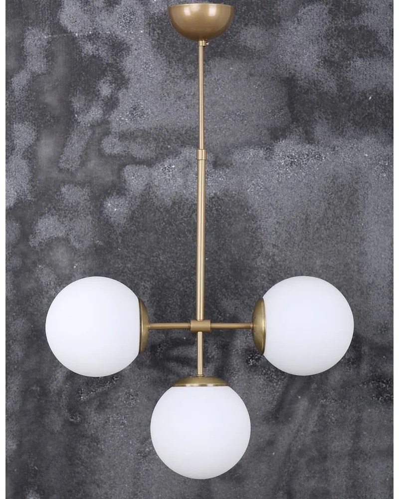 Lampada a sospensione con paralume in vetro oro e bianco ø 15 cm Seagull - Squid Lighting