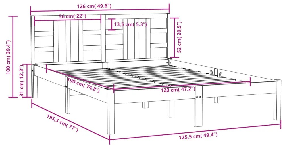 Giroletto Bianco in Legno Massello 120x190 cm Small Double