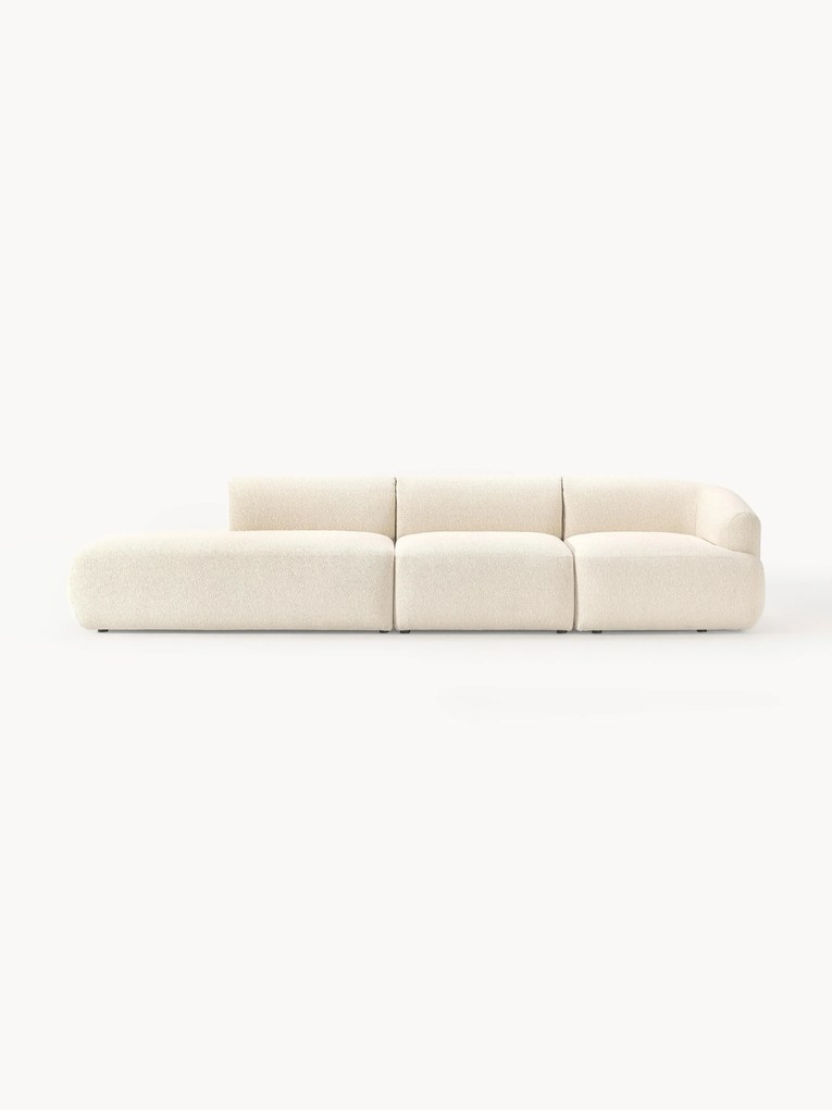 Chaise longue componibile 4 posti in bouclé Sofia