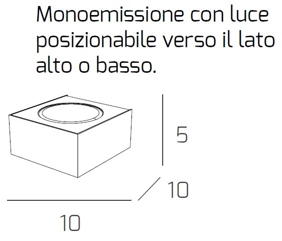 Applique Moderna Eccentric Metallo Grigio 1 Luce Gx53 Monoemissione