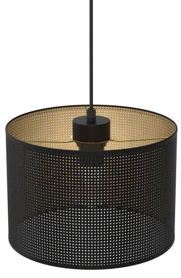 Lampadario a sospensione con filo LOFT SHADE 1xE27/60W/230V diametro 25 cm nero/oro