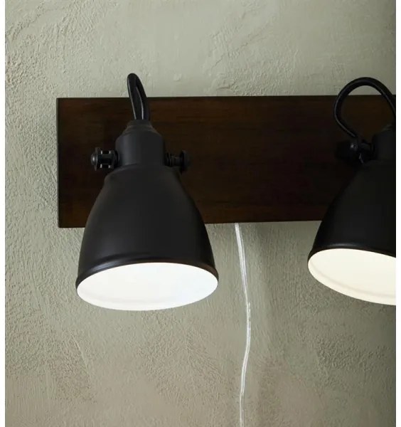 Markslöjd 108213 - Faretto da parete NATIVE 2xE14/18W/230V nero/marrone