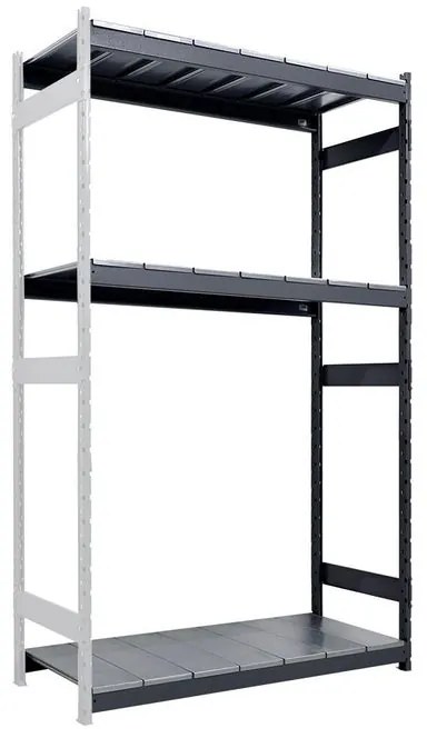 Estensione per scaffale in acciaio Kompos  L 220 x  H 200 x  P 40 cm grigio / argento verniciato