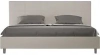 Letto matrimoniale king size senza rete imbottito 180x190 similpelle tortora Mika