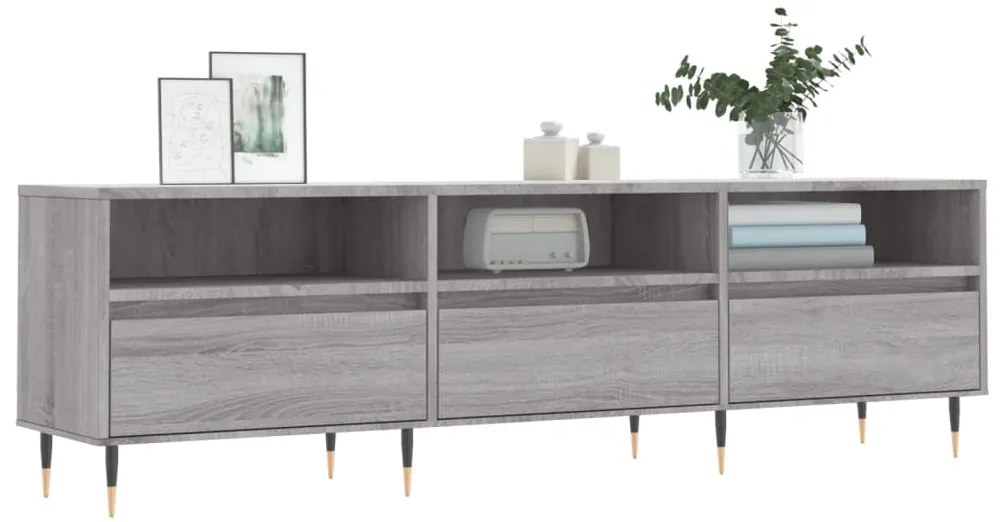 Mobile porta tv grigio sonoma 150x30x44,5 cm legno multistrato