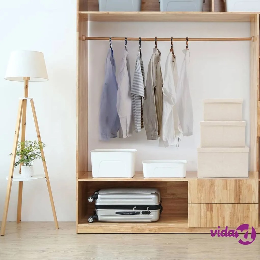 vidaXL Scatole Portaoggetti Impilabili Set 3pz in Tessuto Crema