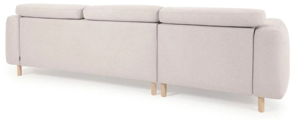 Kave Home - Divano Singa 3 posti con chaise longue sinistra bianco 296 cm