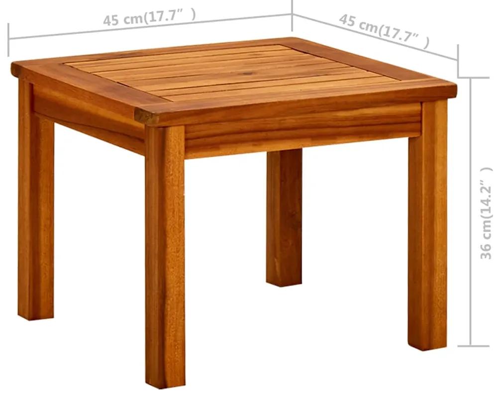 Tavolino da Giardino 45x45x36 cm in Legno Massello di Acacia