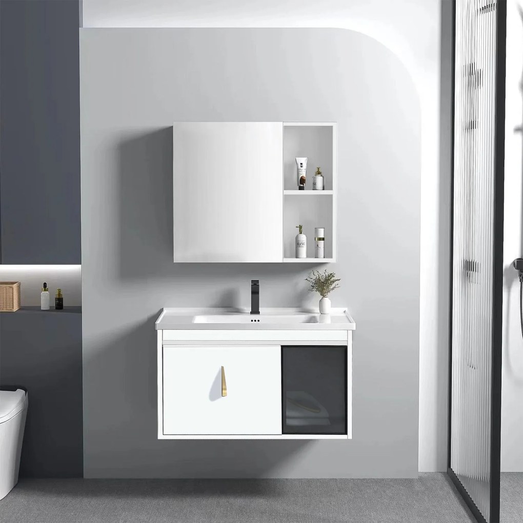 Set di mobili da bagno con lavabo Paris 60cm White
