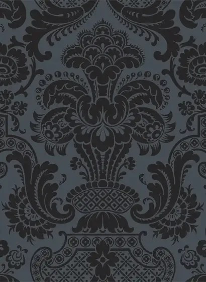 Damask Tapete Petrouchka von Cole & Son - Shimmering Black