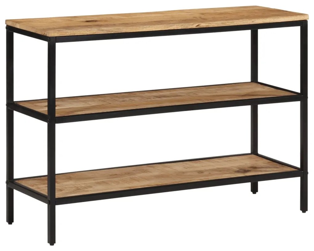 Tavolo Consolle 100x35x70 Cm İn Legno Massello Di Mango Grezzo /