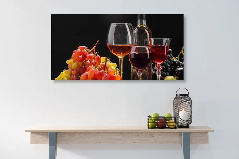 Stampa su tela – Vino e uva italiani