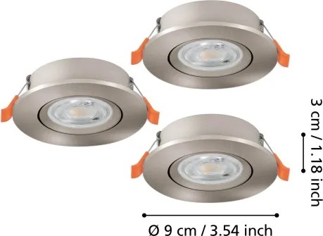 Eglo 902268 - SET 3x faretti da incasso BARRANCO LED/4,8W/230V cromato