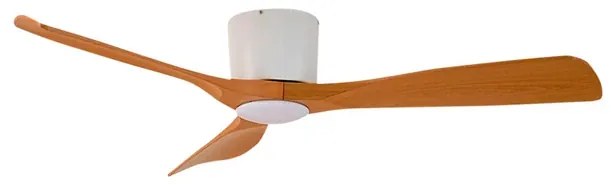 Moneno LED Ventilatore a soffitto Bianco/Legno - Lucande