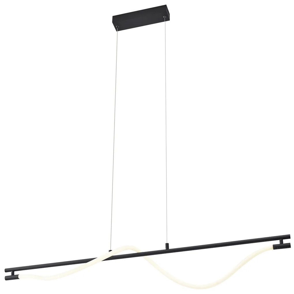 Lampada a sospensione moderna nera con LED dimmerabile a 3 fasi - Twirl