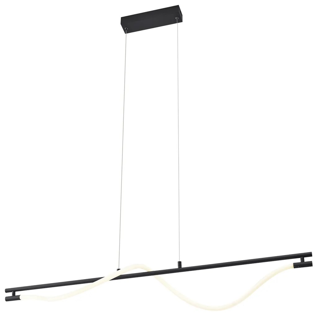 Lampada a sospensione moderna nera con LED dimmerabile a 3 livelli - Twirl