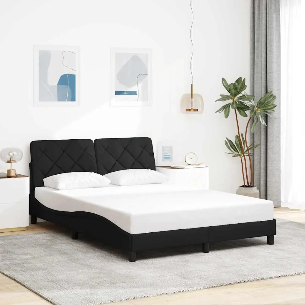 Giroletto Senza Materasso Nero 140x190 Cm İn Tessuto /