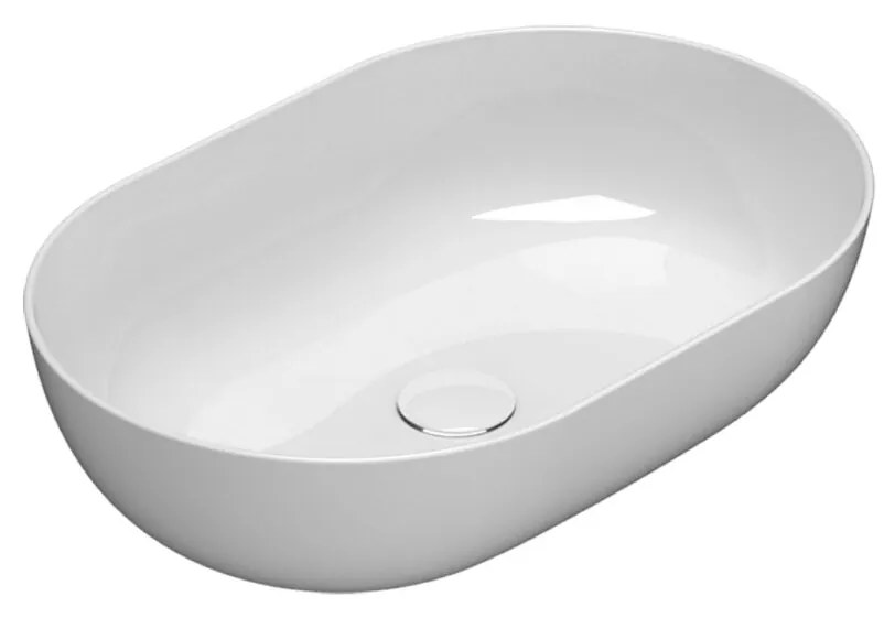 Globo T-edge Lavabo 60x41 da Appoggio in ceramica bianco lucido