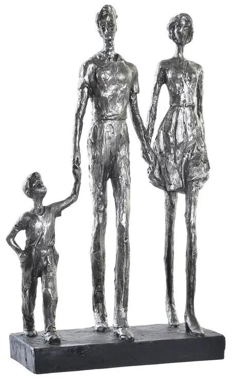 Statua Decorativa DKD Home Decor Argentato Nero Resina Moderno Famiglia (26 x 11,5 x 41,5 cm)