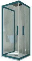 Box doccia 3 lati scorrevole 70x80x70 CM H 200 Vetro Trasparente Profilo Verde Night Watch mod. Kolors Trio