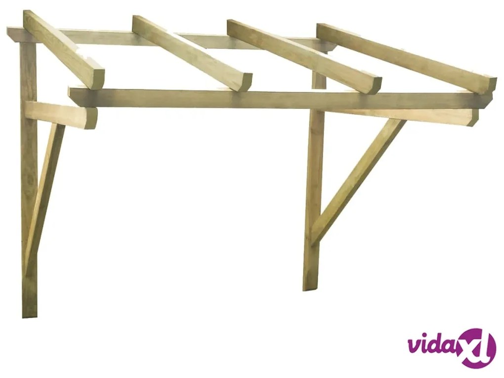 vidaXL Tettoia per Porta d'Ingresso 150x150x160 cm in Legno di Pino