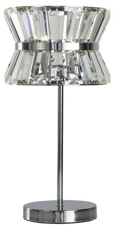 Lampada da tavolo uptown 2lt - metallo cromato e cristallo trasparente