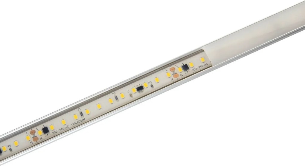 Strisce LED 220V 16W/m 120lm/W chip Lumileds Dimmerabile tagl. 10cm – 5m Colore Bianco Naturale 4.000K