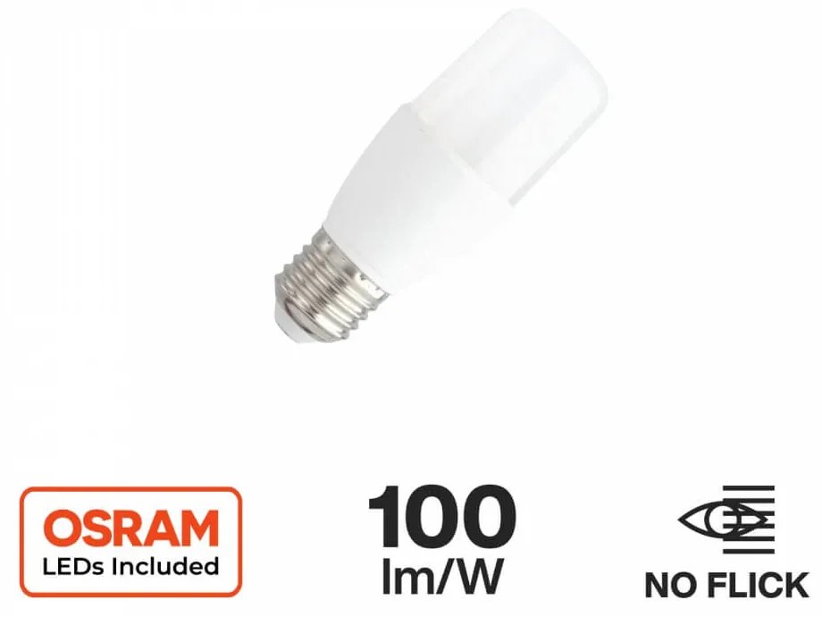 Lampada LED SOTTILE E27 9W, T37, 100lm/W Colore  Bianco Caldo 2.700K