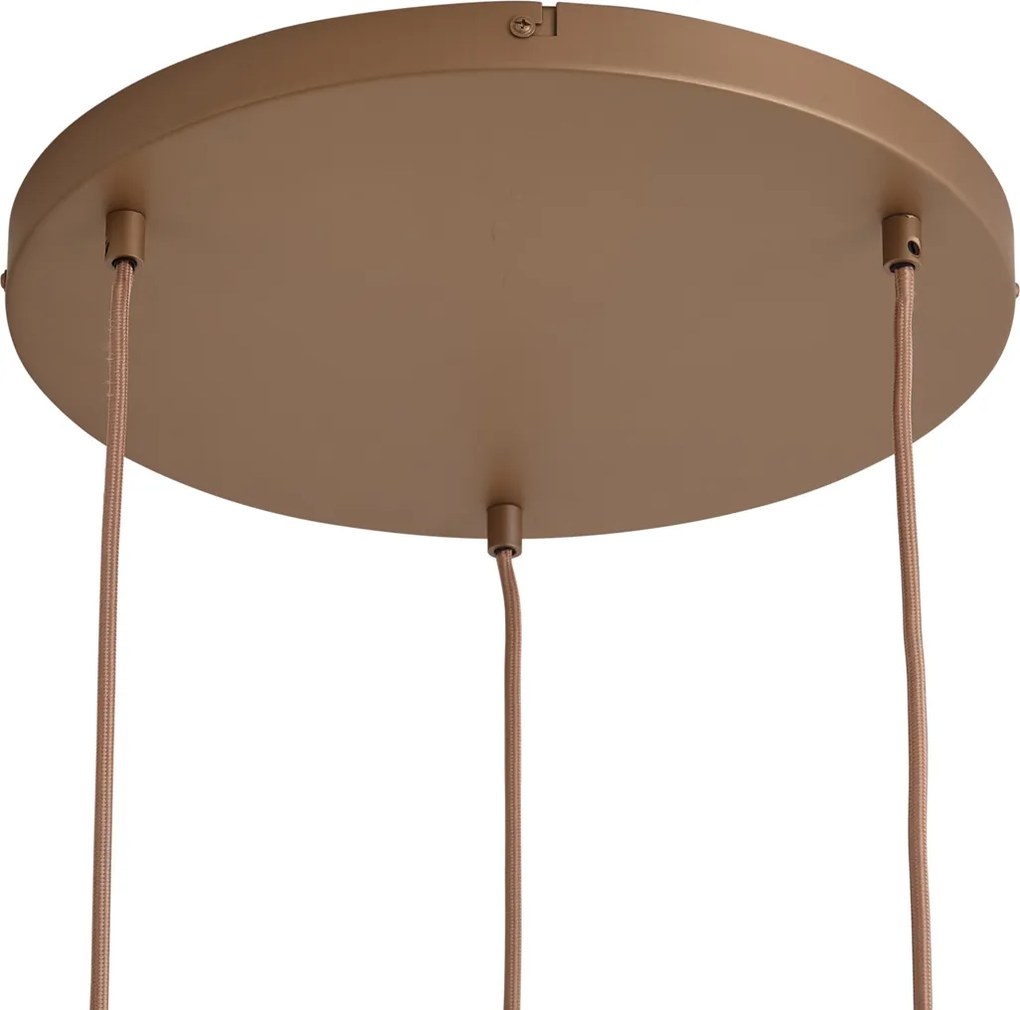Lampada a sospensione retrò bronzo scuro con paralumi ambra 3 luci - Smokey